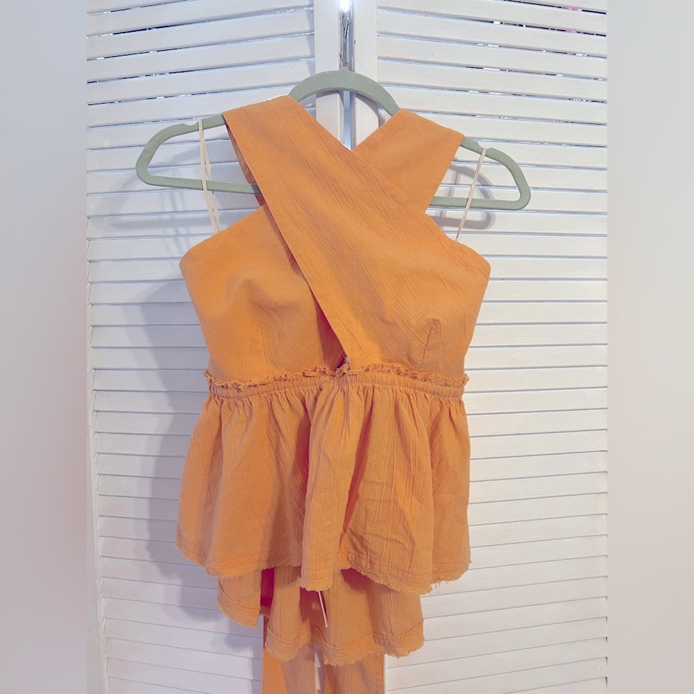 Free People NWT Orange Convertible Halter